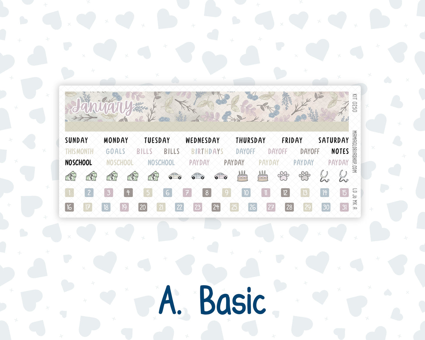 Kit 0250 - Laurel Denise The Jo Planner - Monthly Kit - Quiet January