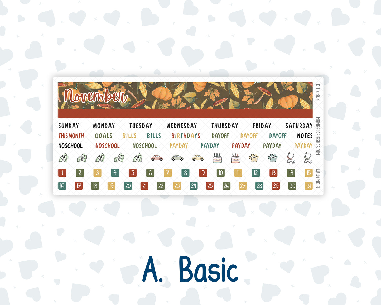 Kit 0302 - Laurel Denise The Jo Planner - Monthly Kit - November - Thankful Season