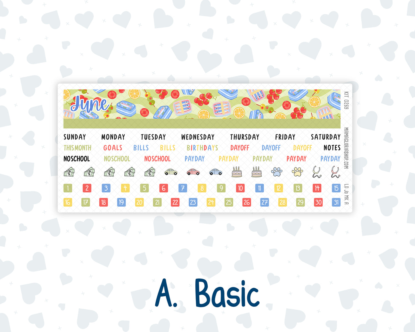 Kit 0269 - Laurel Denise The Jo Planner - Monthly Kit - June - Dolce Mare