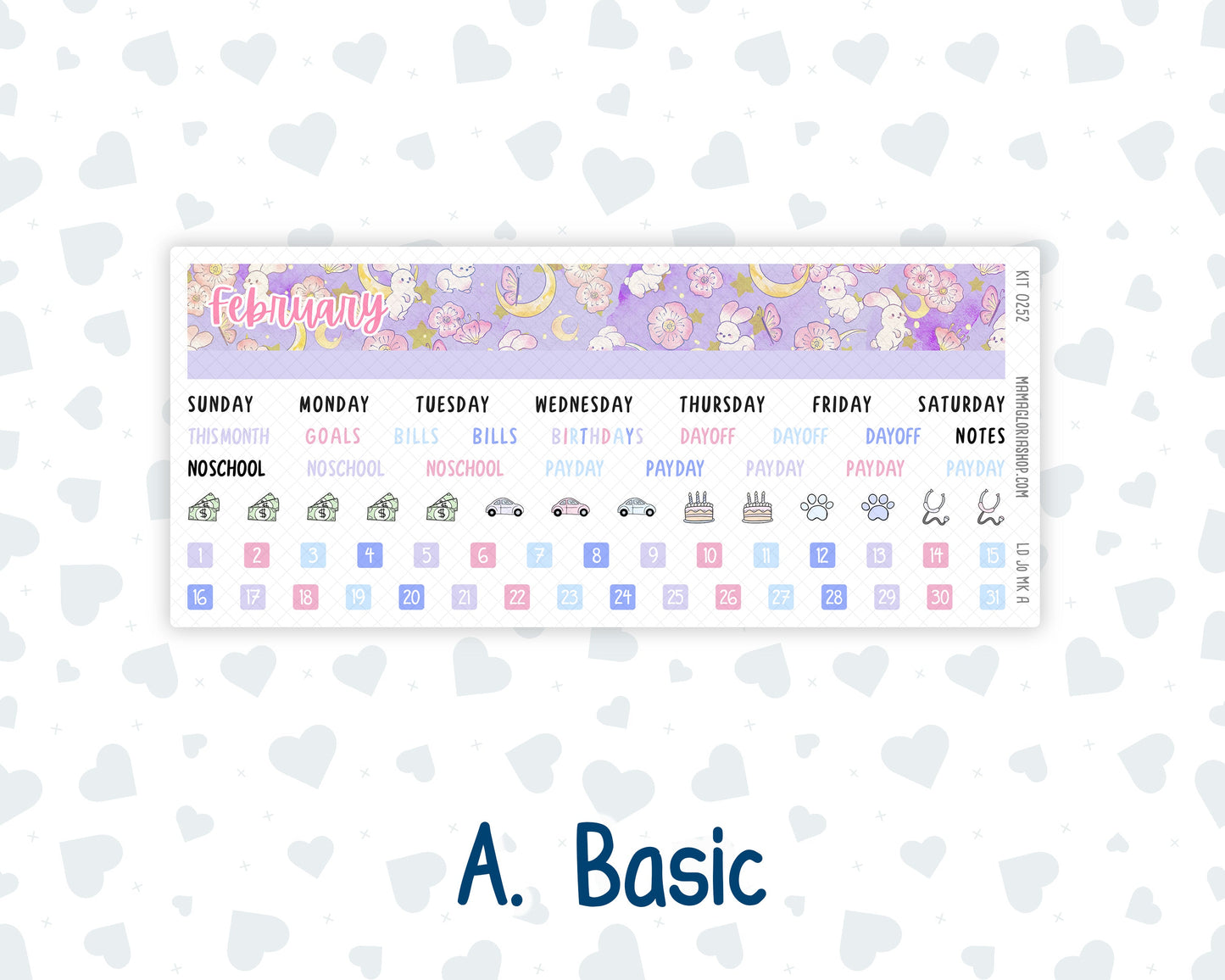 Kit 0252 - Laurel Denise The Jo Planner - Monthly Kit - February - Tokyo Candy Cloud