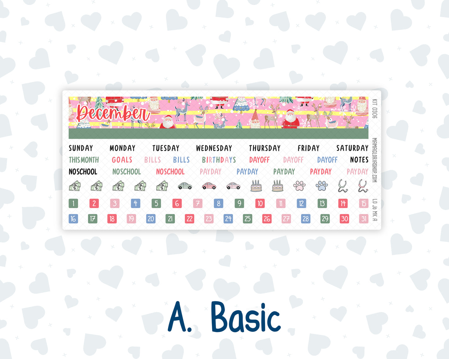 Kit 0306 - Laurel Denise The Jo Planner - Monthly Kit - December - Jolly Mischief