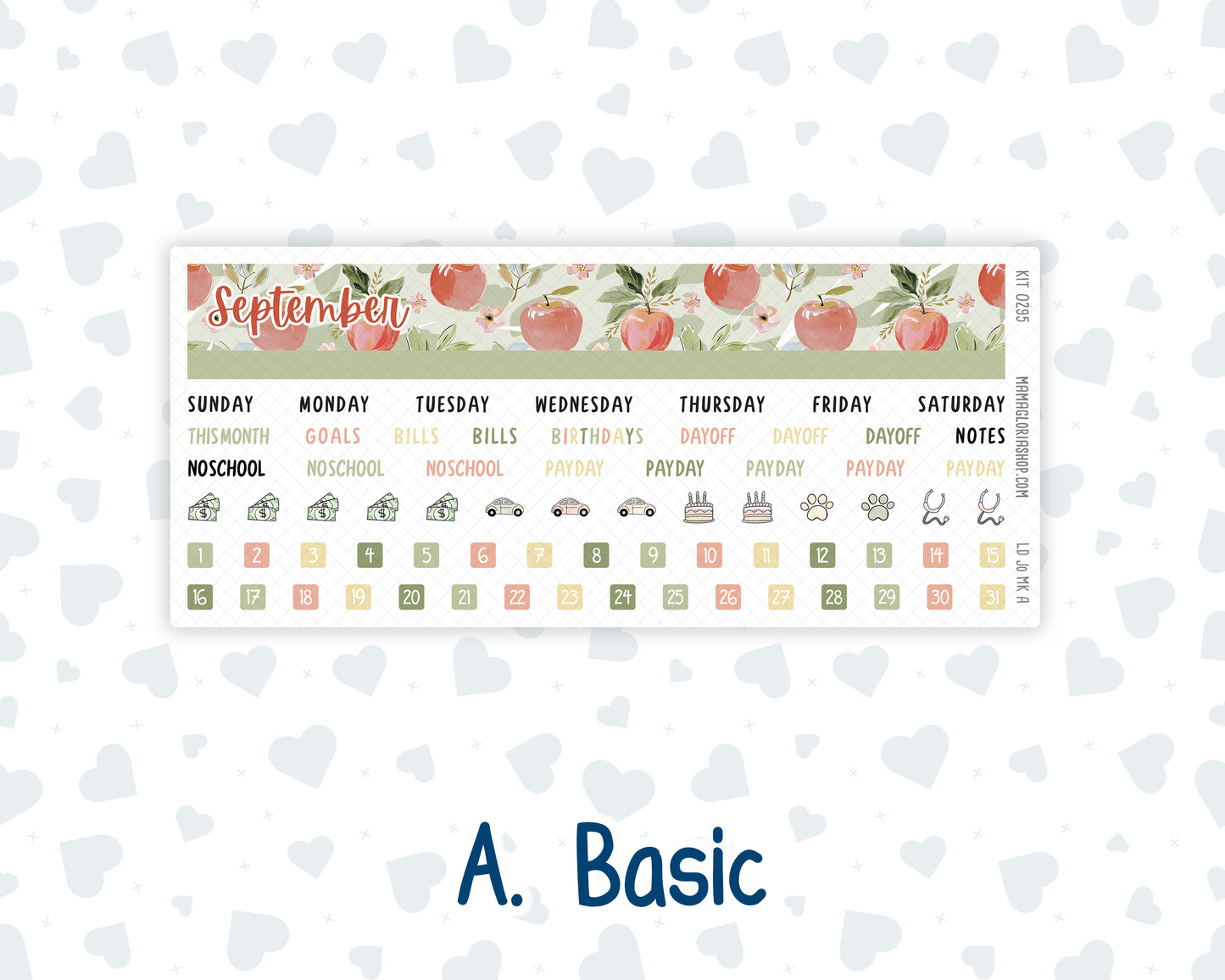 Kit 0295 - Laurel Denise The Jo Planner - Monthly Kit - September - Apple Harvest