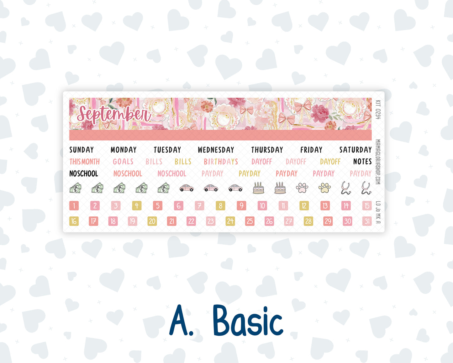 Kit 0294 - Laurel Denise The Jo Planner - Monthly Kit - September - Rosy Reveria