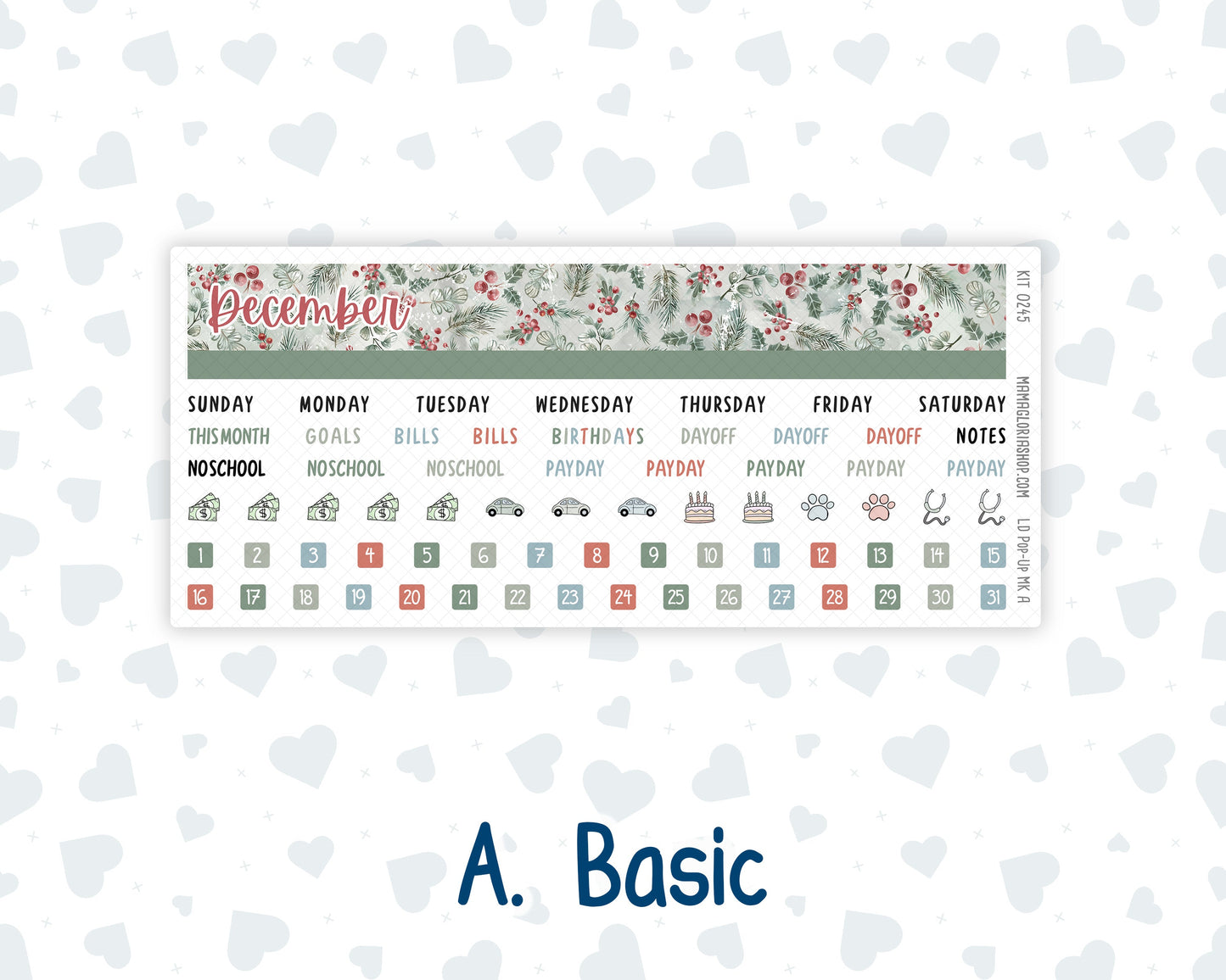 Kit 0245 - Laurel Denise Pop-Up - Monthly Kit - December - Vintage Christmas