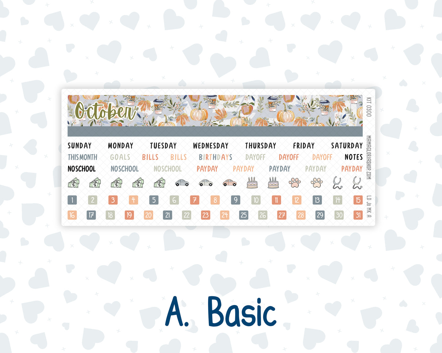 Kit 0300 - Laurel Denise The Jo Planner - Monthly Kit - October - Autumn Stroll