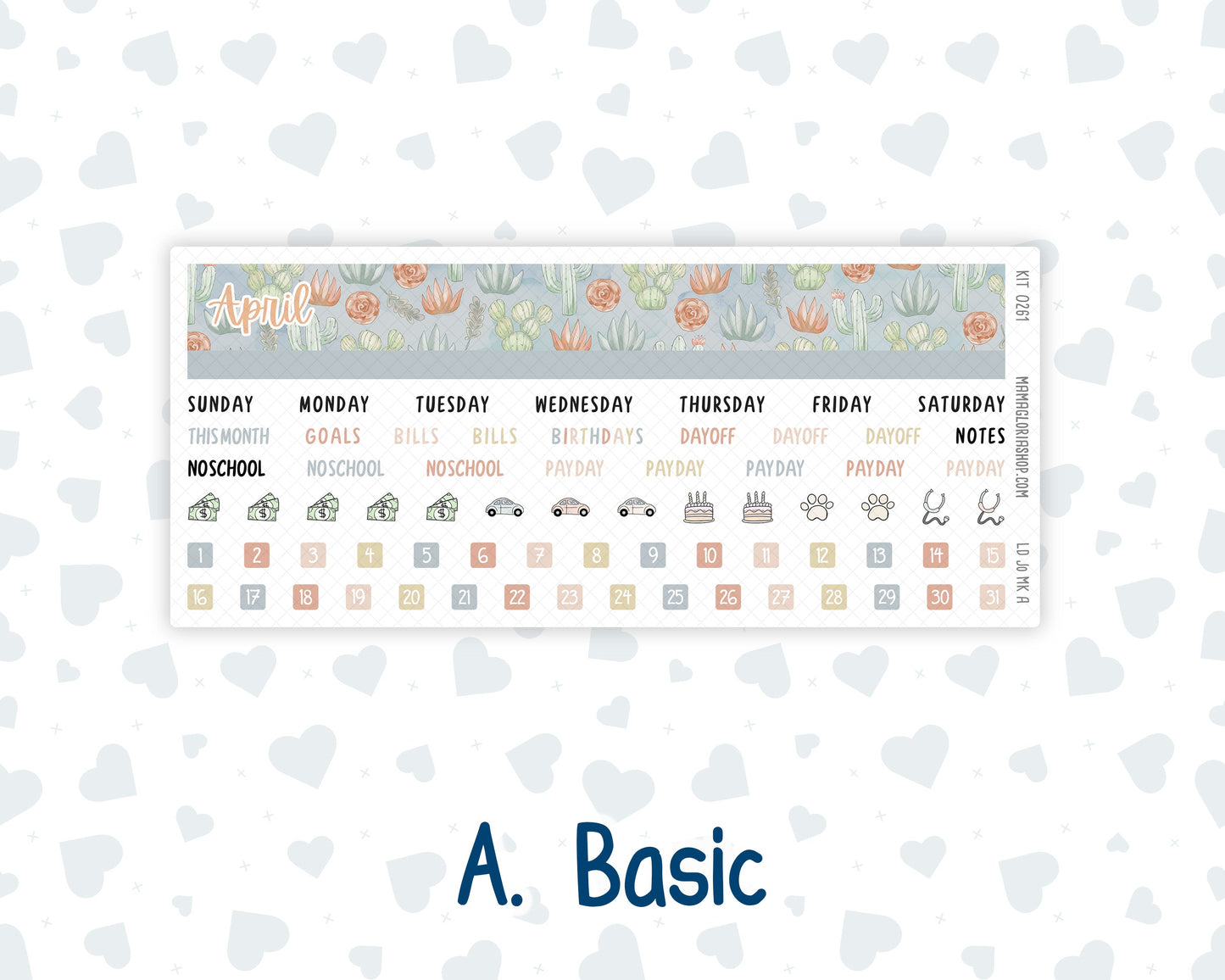 Kit 0261 - Laurel Denise The Jo Planner - Monthly Kit - April - Llama Spring