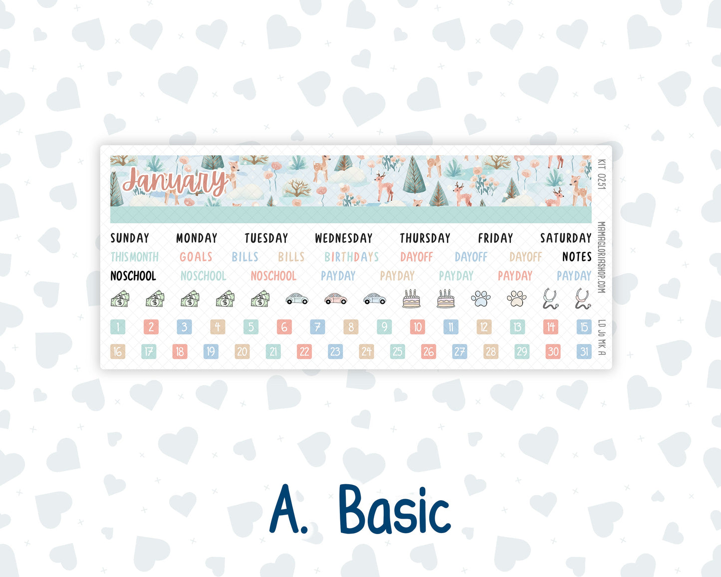 Kit 0251 - Laurel Denise The Jo Planner - Monthly Kit - January - Pine & Paws