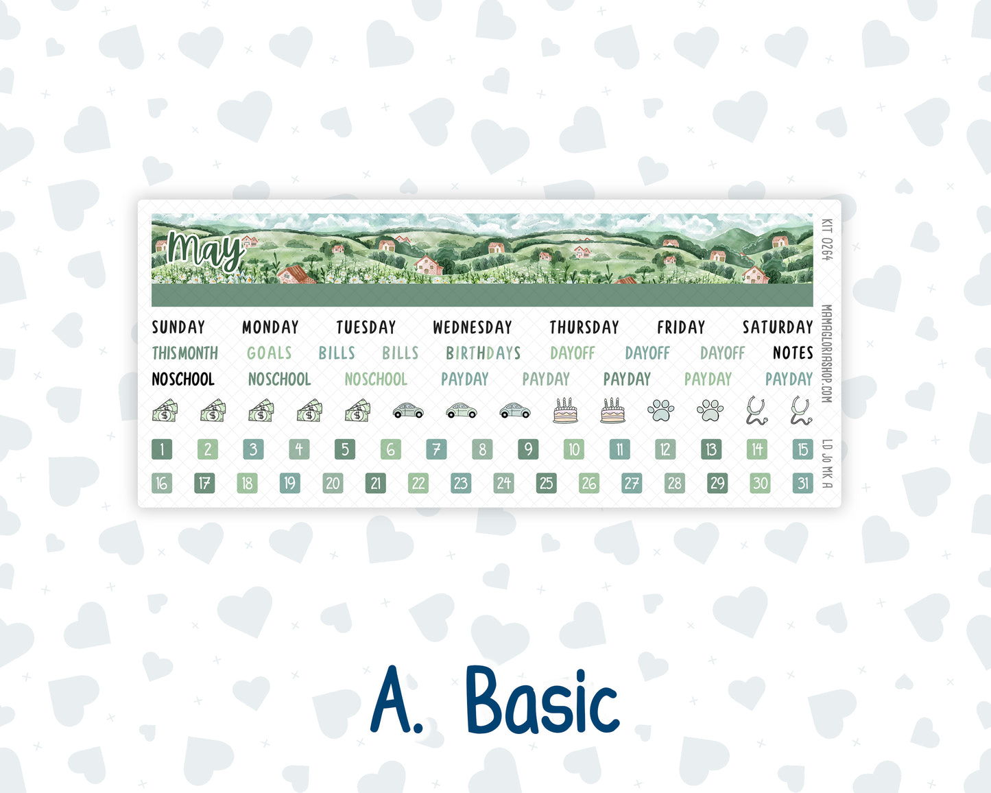 Kit 0264 - Laurel Denise The Jo Planner - Monthly Kit - May - Spring Walk