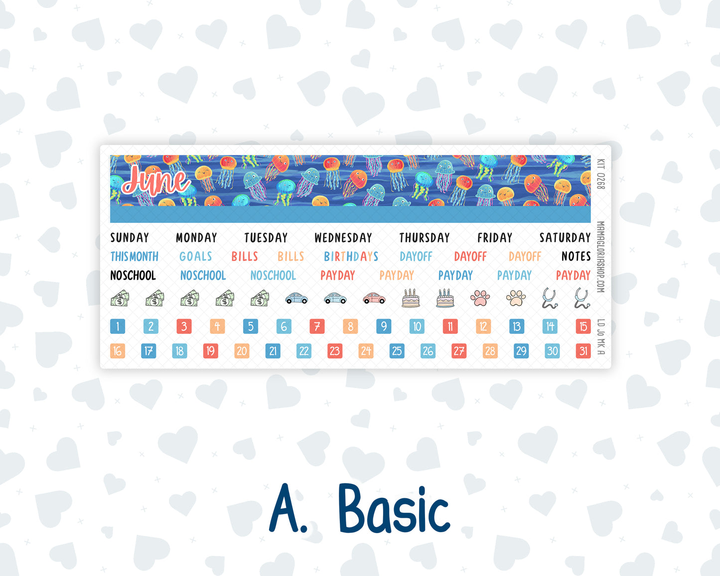 Kit 0268 - Laurel Denise The Jo Planner - Monthly Kit - June - Sea Sweeties