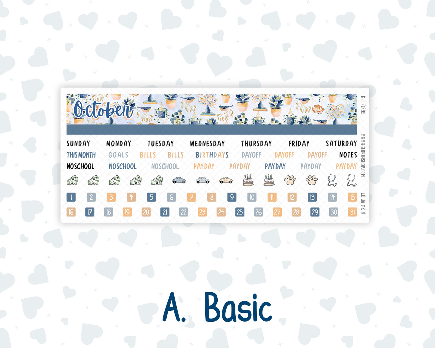 Kit 0299 - Laurel Denise The Jo Planner - Monthly Kit - October - Book Nook