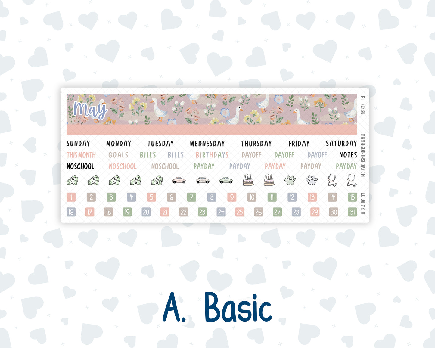 Kit 0266 - Laurel Denise The Jo Planner - Monthly Kit - May - Froggy Lake Picnic