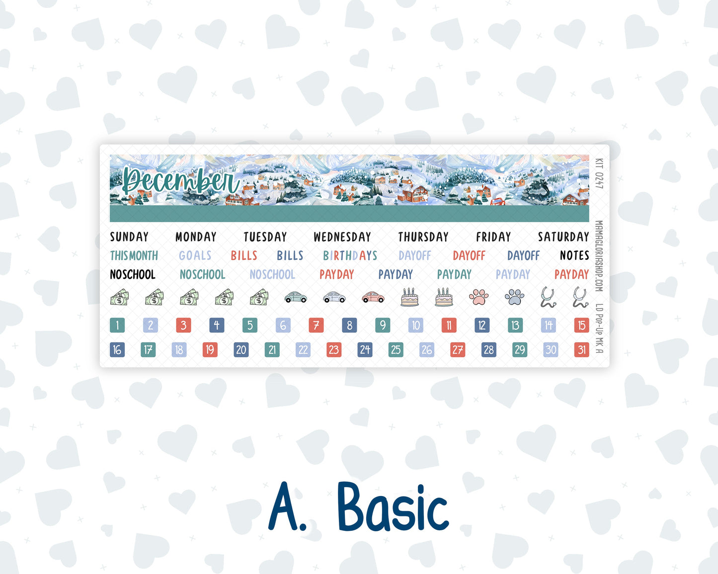 Kit 0247 - Laurel Denise Pop-Up - Monthly Kit - December - Snow Day Adventures