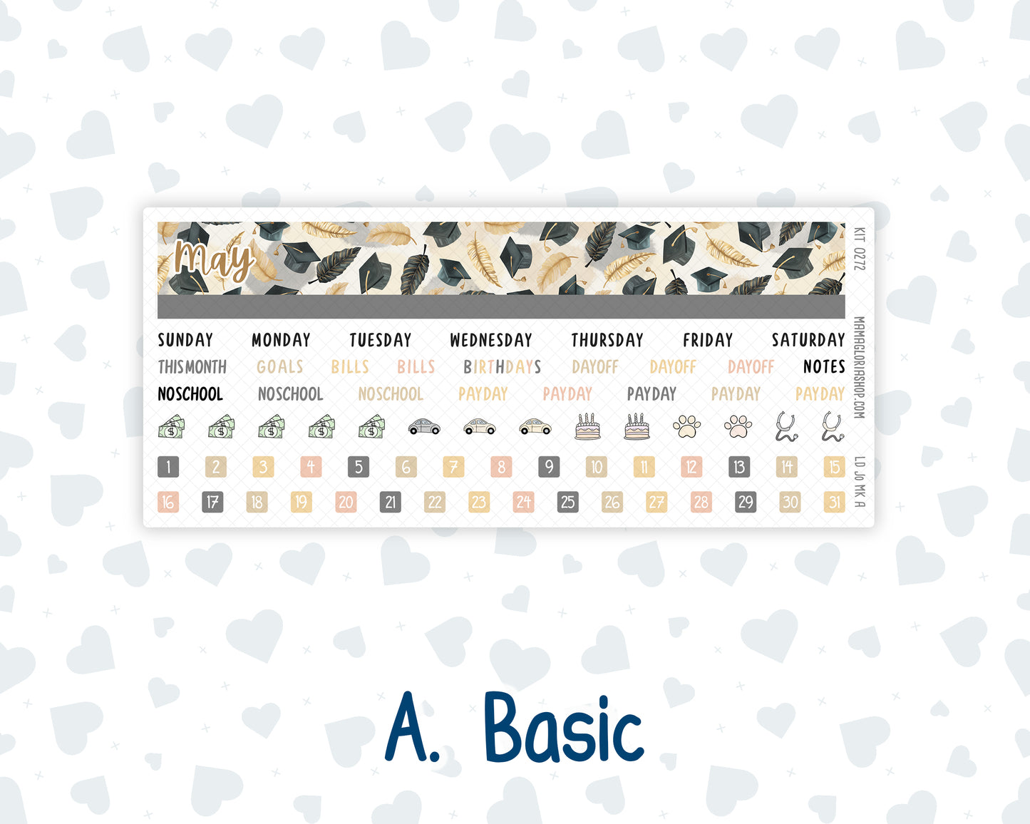 Kit 0272 - Laurel Denise The Jo Planner - Monthly Kit - May - Graduation