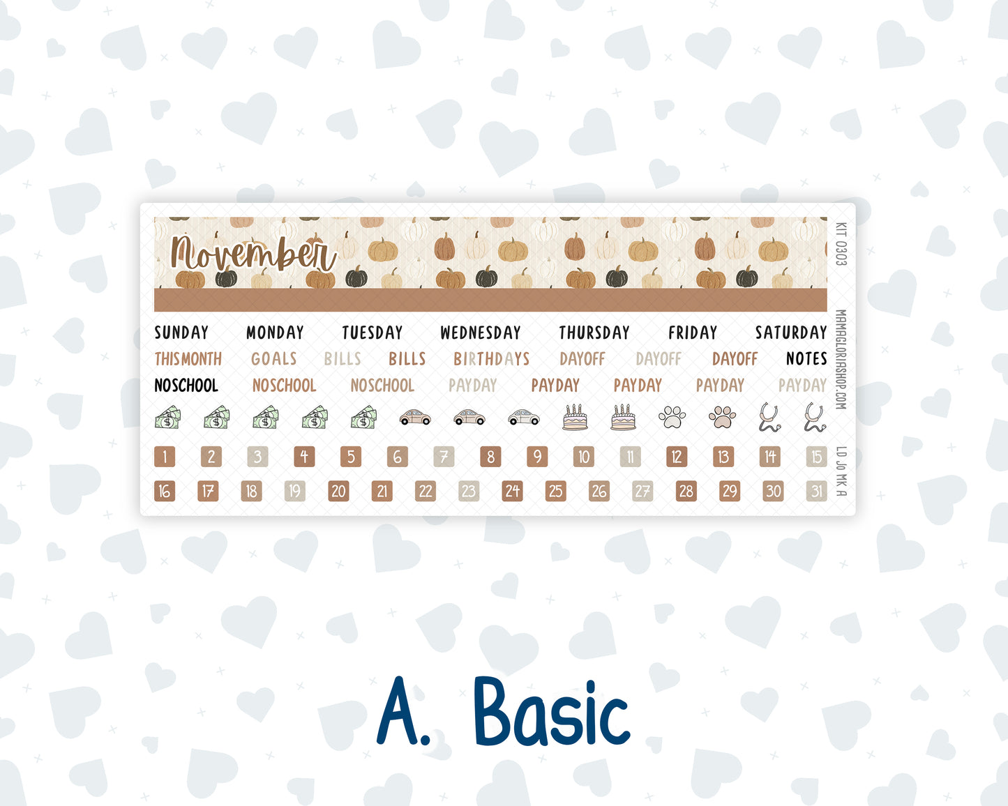 Kit 0303 - Laurel Denise The Jo Planner - Monthly Kit - November - Into The Woods