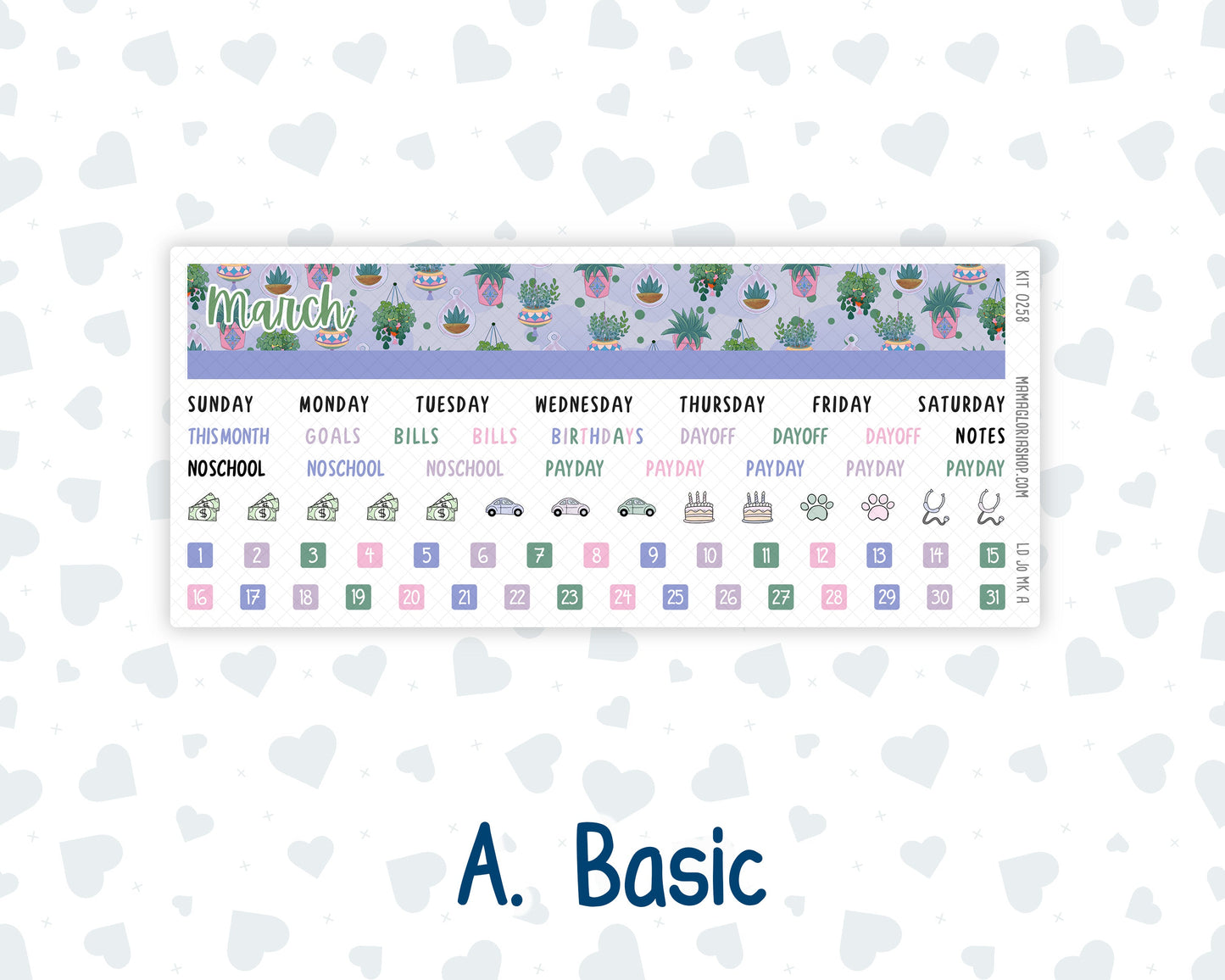 Kit 0258 - Laurel Denise The Jo Planner - Monthly Kit - March - Plant Therapy