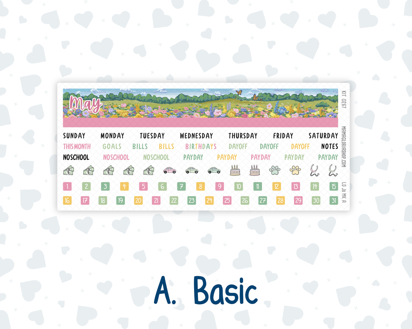 Kit 0267 - Laurel Denise The Jo Planner - Monthly Kit - May - Flowers For Mama