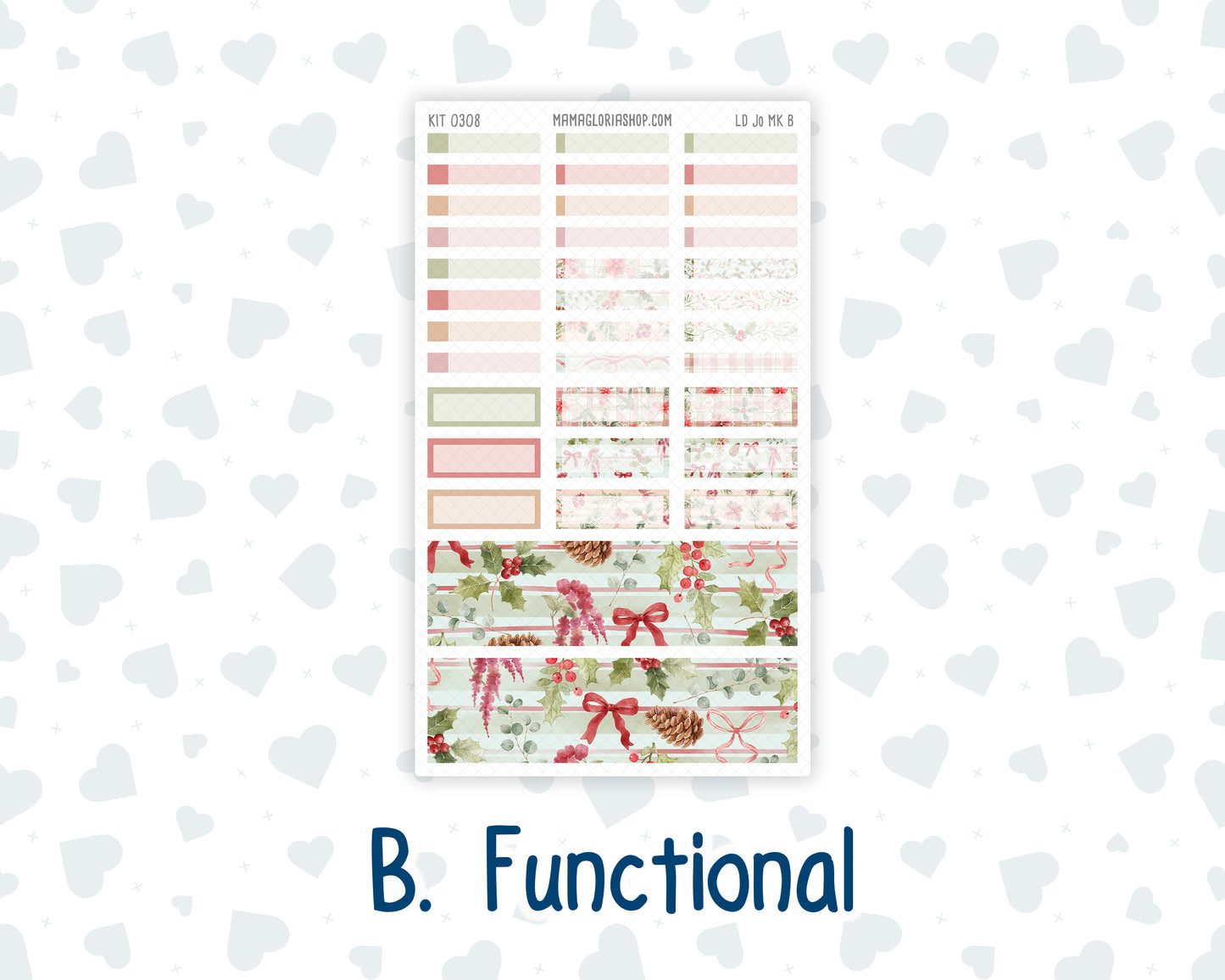 Kit 0308 - Laurel Denise The Jo Planner - Monthly Kit - December - Knit & Holly