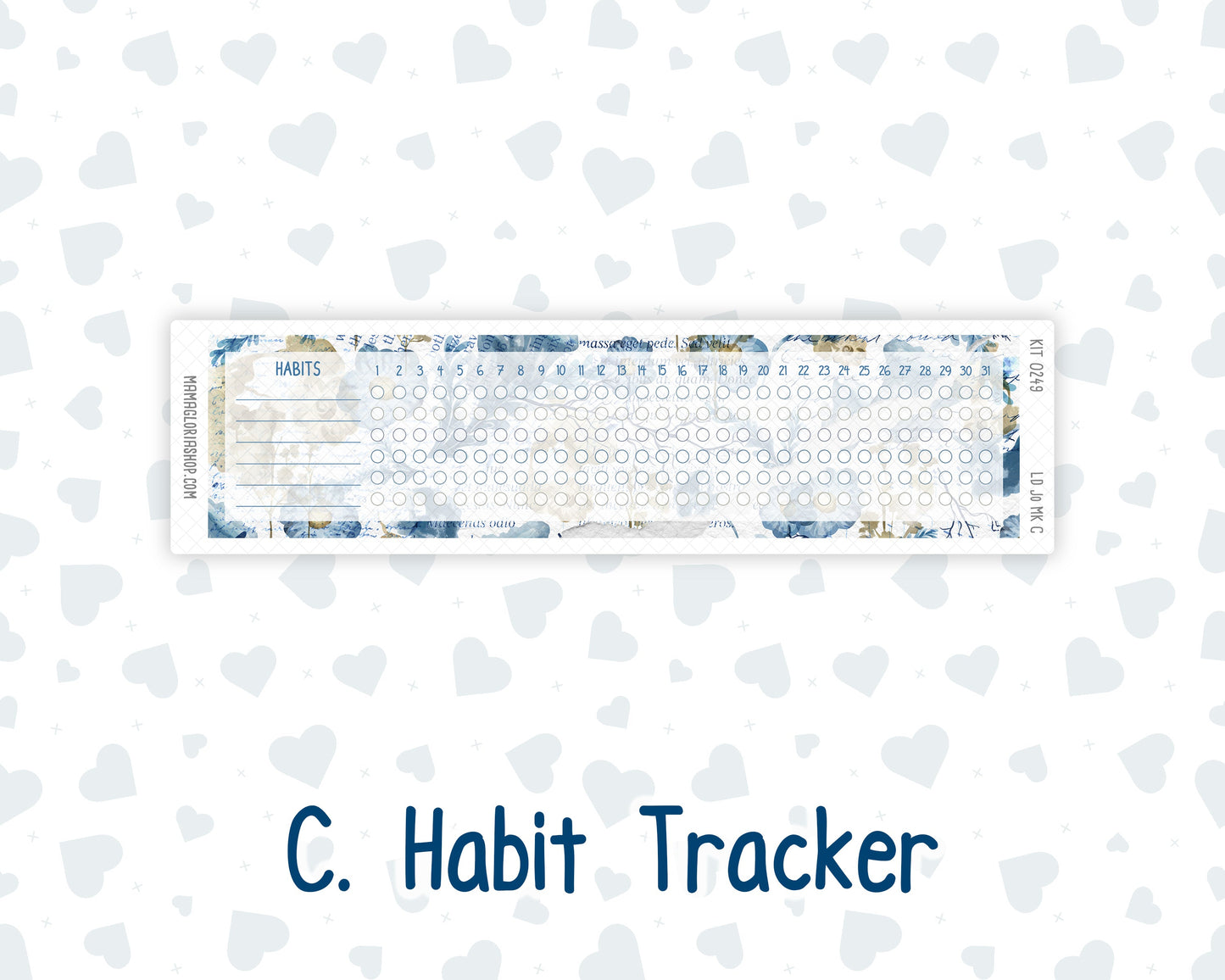 Kit 0249 - Laurel Denise The Jo Planner - Monthly Kit - January - Icy Lace