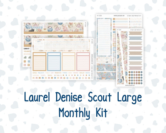 Kit 0255 - Laurel Denise The Scout Planner Large - Monthly Kit - February - Cottagecore Kitties