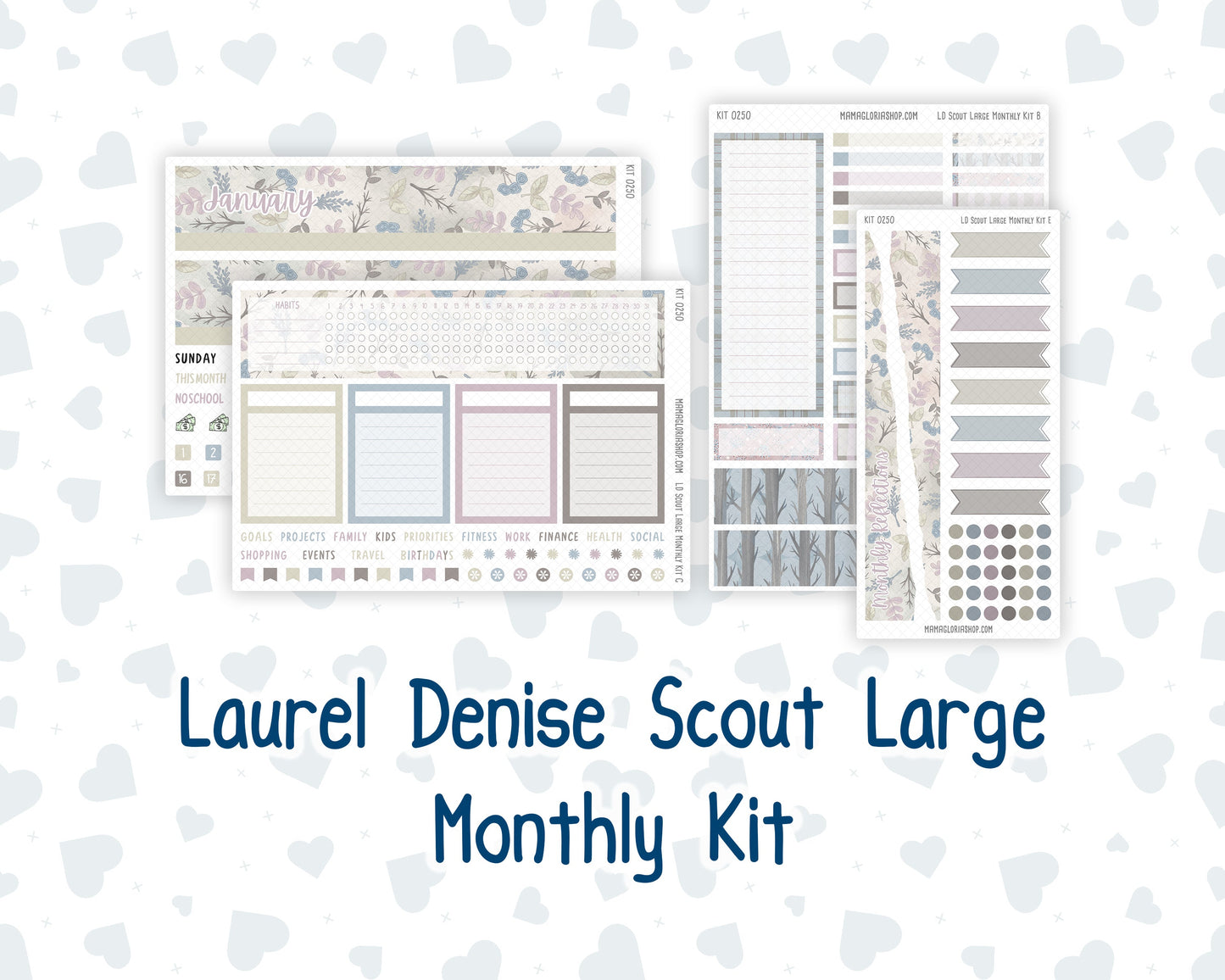 Kit 0250 - Laurel Denise The Scout Planner Large - Monthly Kit - Quiet January