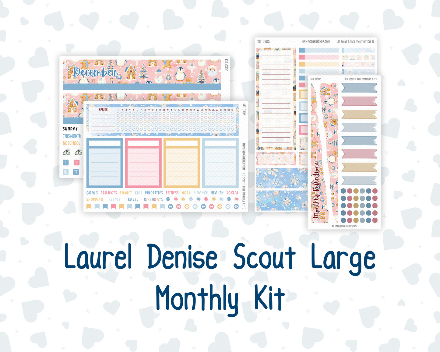 Kit 0305 - Laurel Denise The Scout Planner Large - Monthly Kit - December - Sugarplum Parade