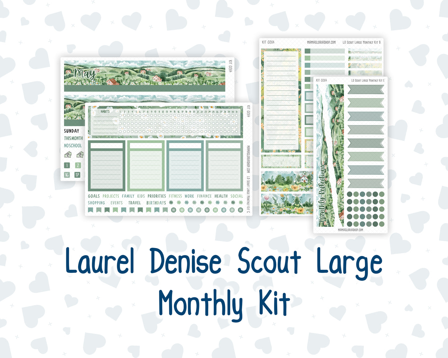 Kit 0264 - Laurel Denise The Scout Planner Large - Monthly Kit - May - Spring Walk