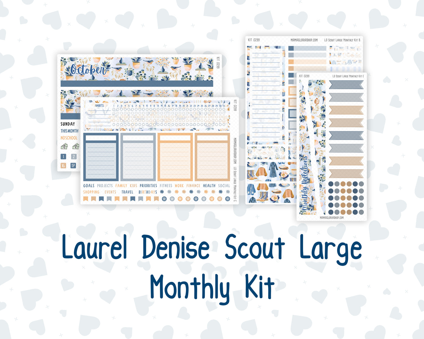 Kit 0299 - Laurel Denise The Scout Planner Large - Monthly Kit - October - Book Nook