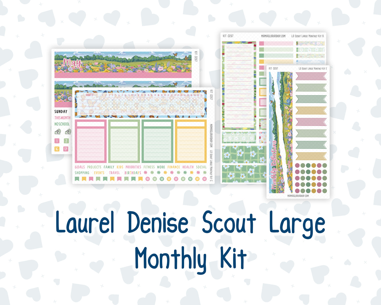Kit 0267 - Laurel Denise The Scout Planner Large - Monthly Kit - May - Flowers For Mama
