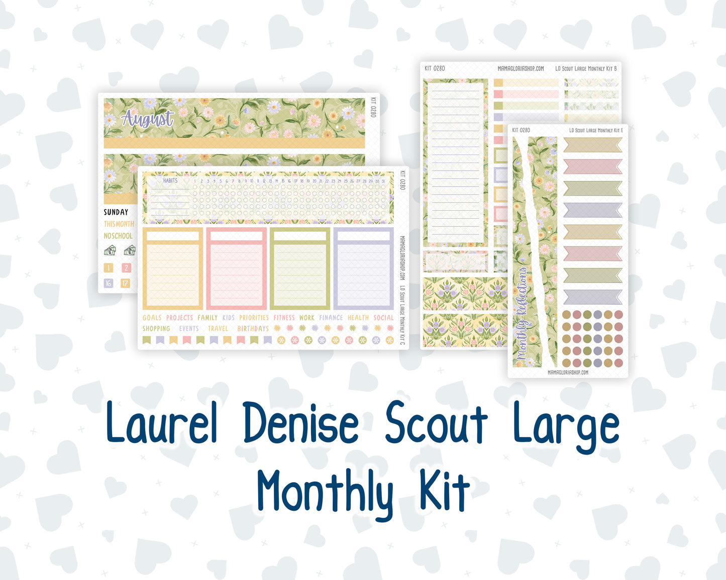Kit 0280 - Laurel Denise The Scout Planner Large - Monthly Kit - Half Past Six In August