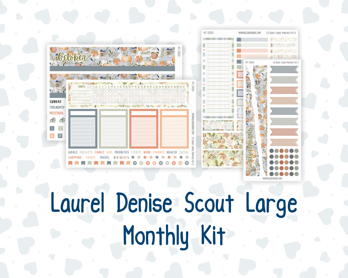 Kit 0300 - Laurel Denise The Scout Planner Large - Monthly Kit - October - Autumn Stroll