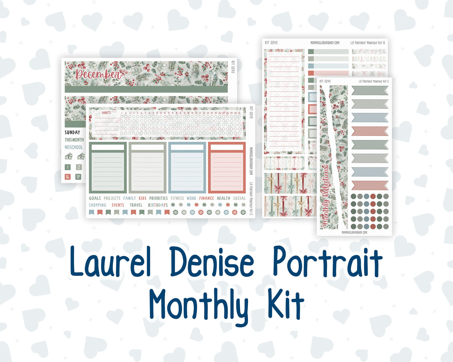 Kit 0245 - Laurel Denise Portrait - Monthly Kit - December - Vintage Christmas