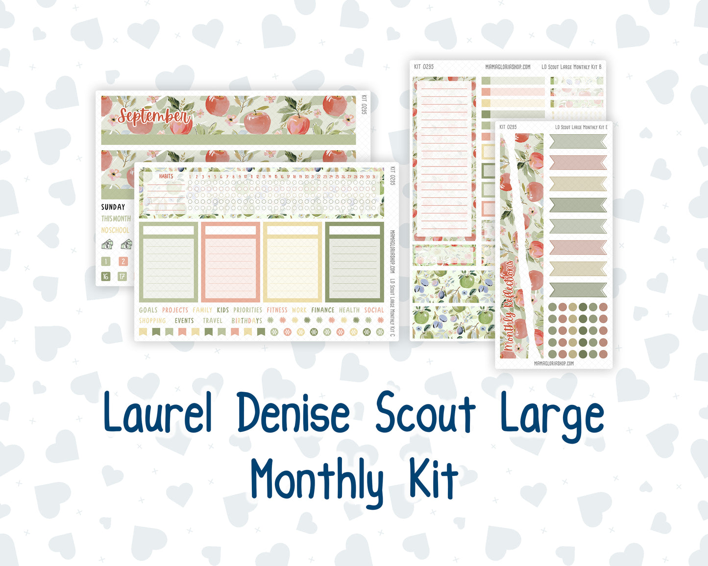 Kit 0295 - Laurel Denise The Scout Planner Large - Monthly Kit - September - Apple Harvest