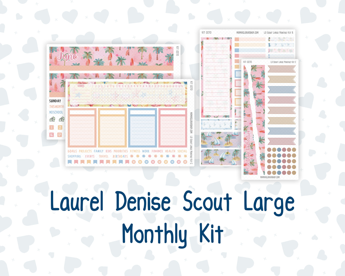 Kit 0270 - Laurel Denise The Scout Planner Large - Monthly Kit - June - Beachside Bliss