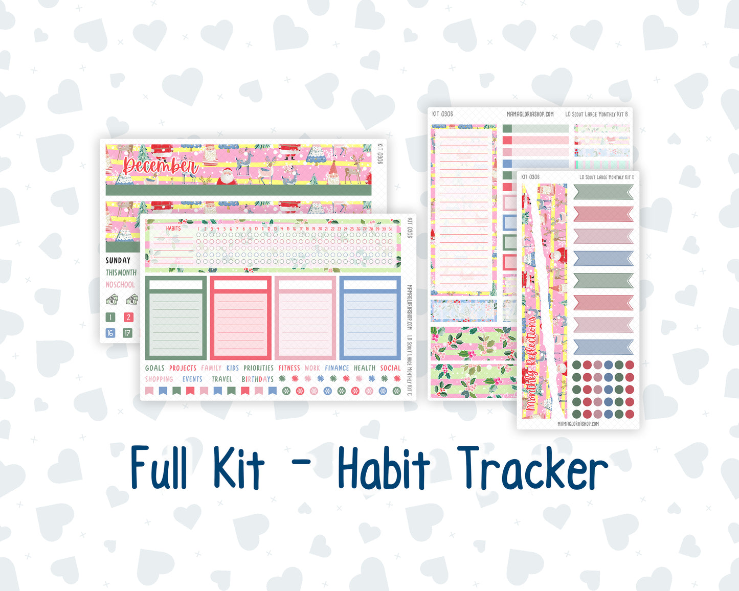 Kit 0306 - Laurel Denise The Scout Planner Large - Monthly Kit - December - Jolly Mischief