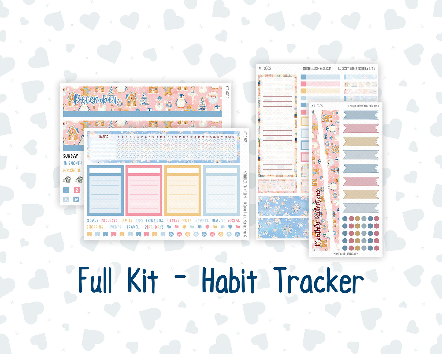 Kit 0305 - Laurel Denise The Scout Planner Large - Monthly Kit - December - Sugarplum Parade