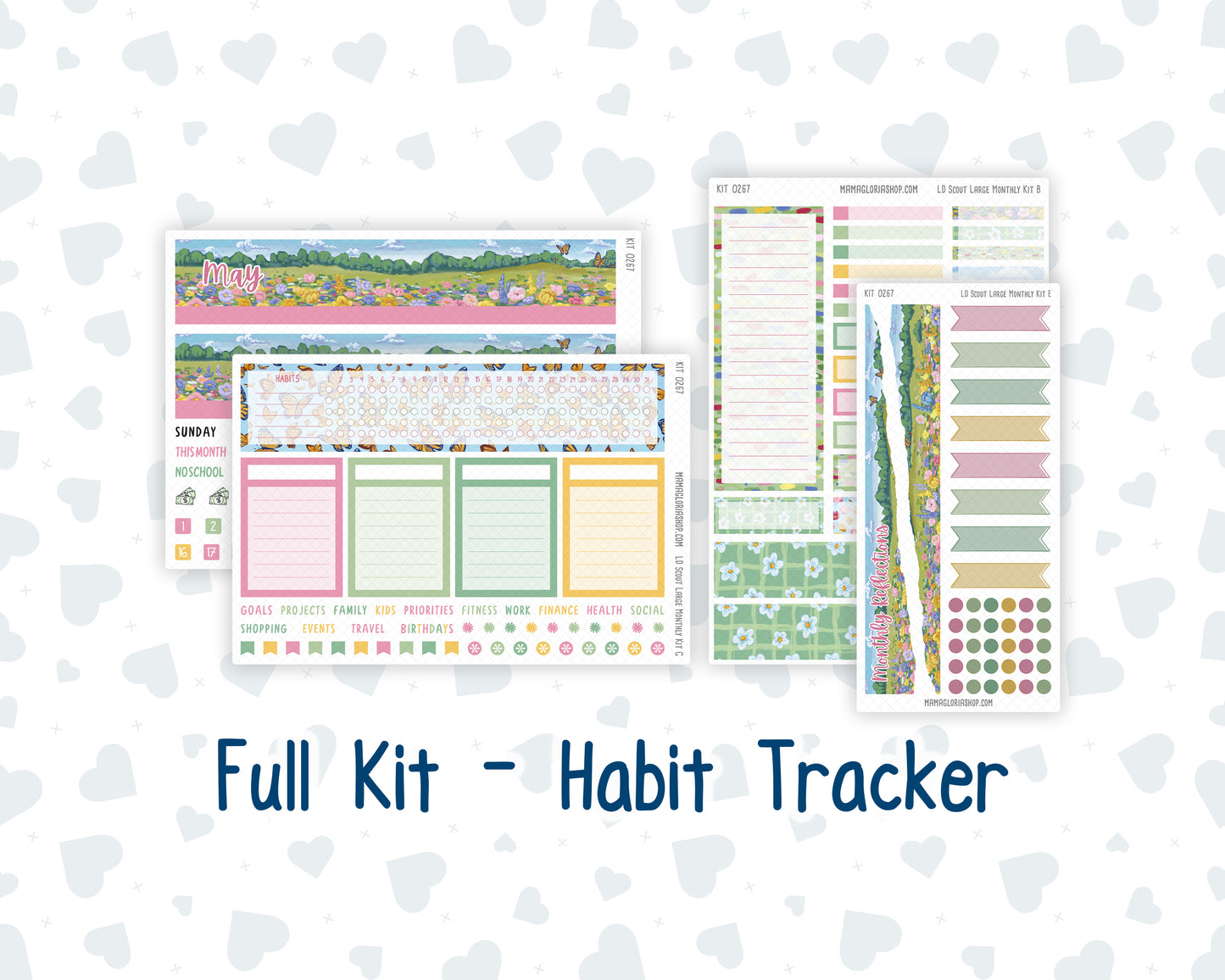 Kit 0267 - Laurel Denise The Scout Planner Large - Monthly Kit - May - Flowers For Mama