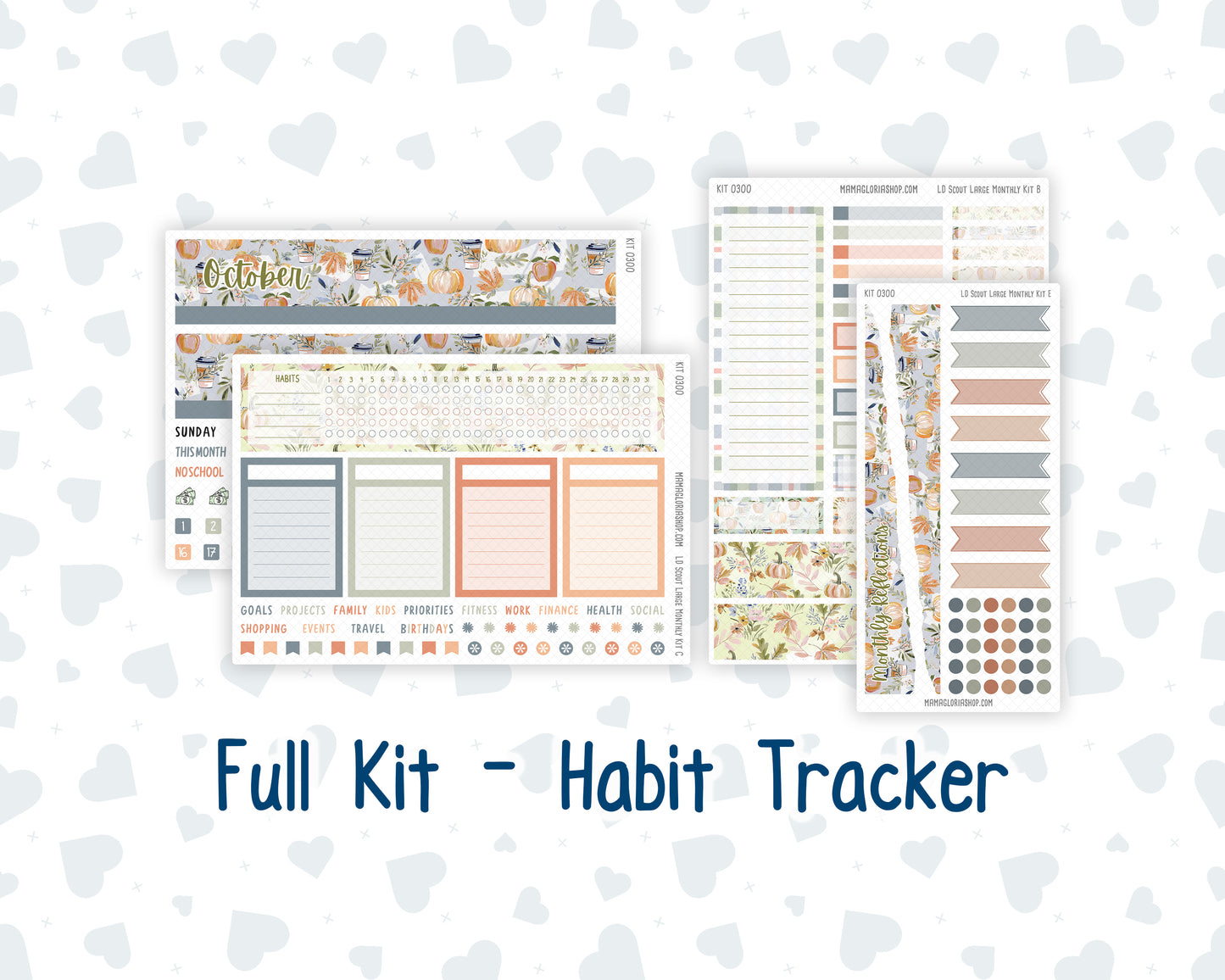 Kit 0300 - Laurel Denise The Scout Planner Large - Monthly Kit - October - Autumn Stroll