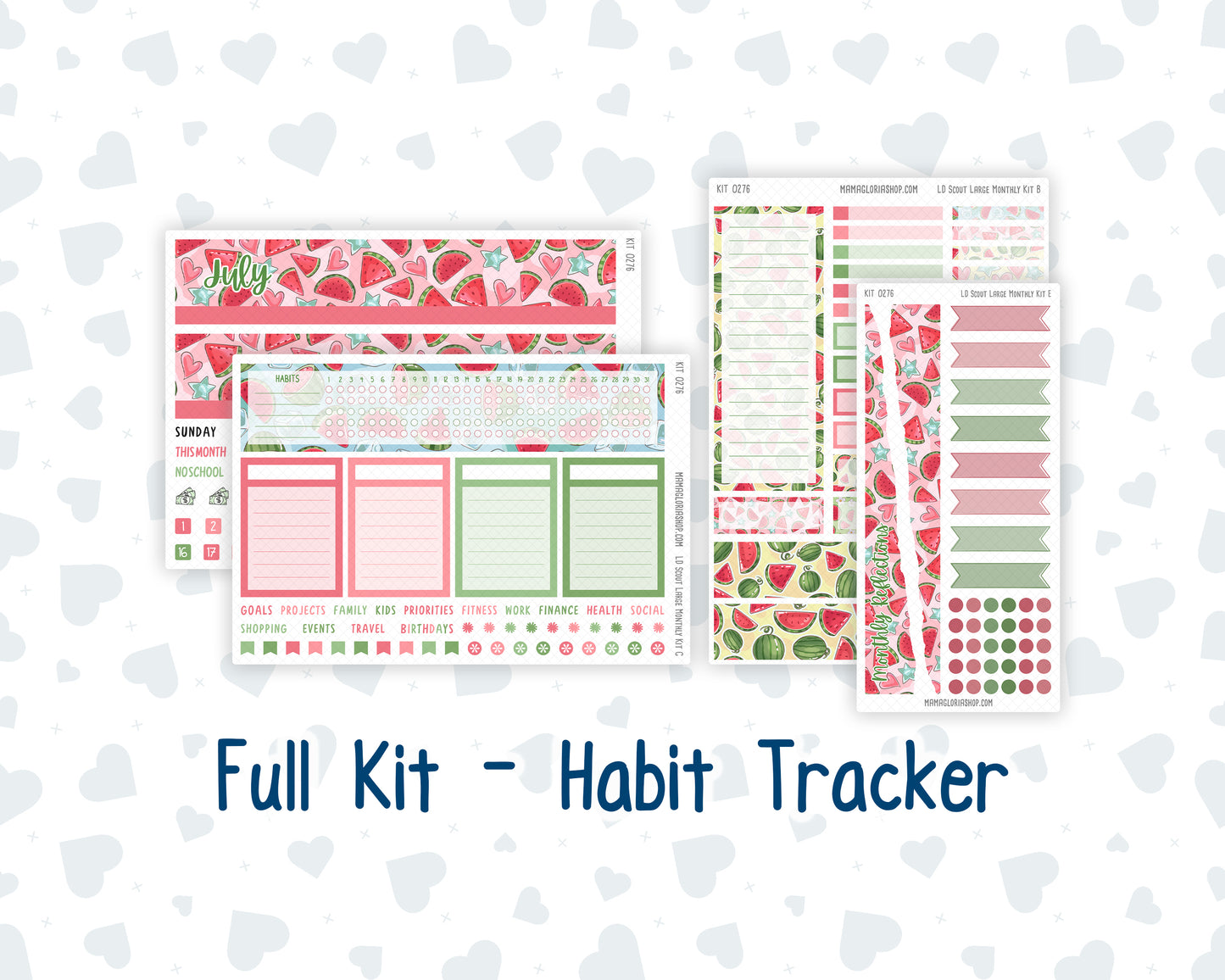 Kit 0276 - Laurel Denise The Scout Planner Large - Monthly Kit - July - Melon Crush