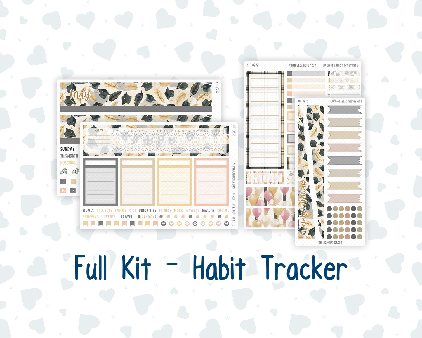 Kit 0272 - Laurel Denise The Scout Planner Large - Monthly Kit - May - Graduation