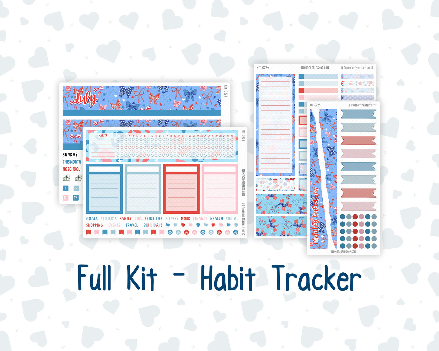 Kit 0224 - Laurel Denise Portrait - Monthly Kit - July - Patriotic Parade