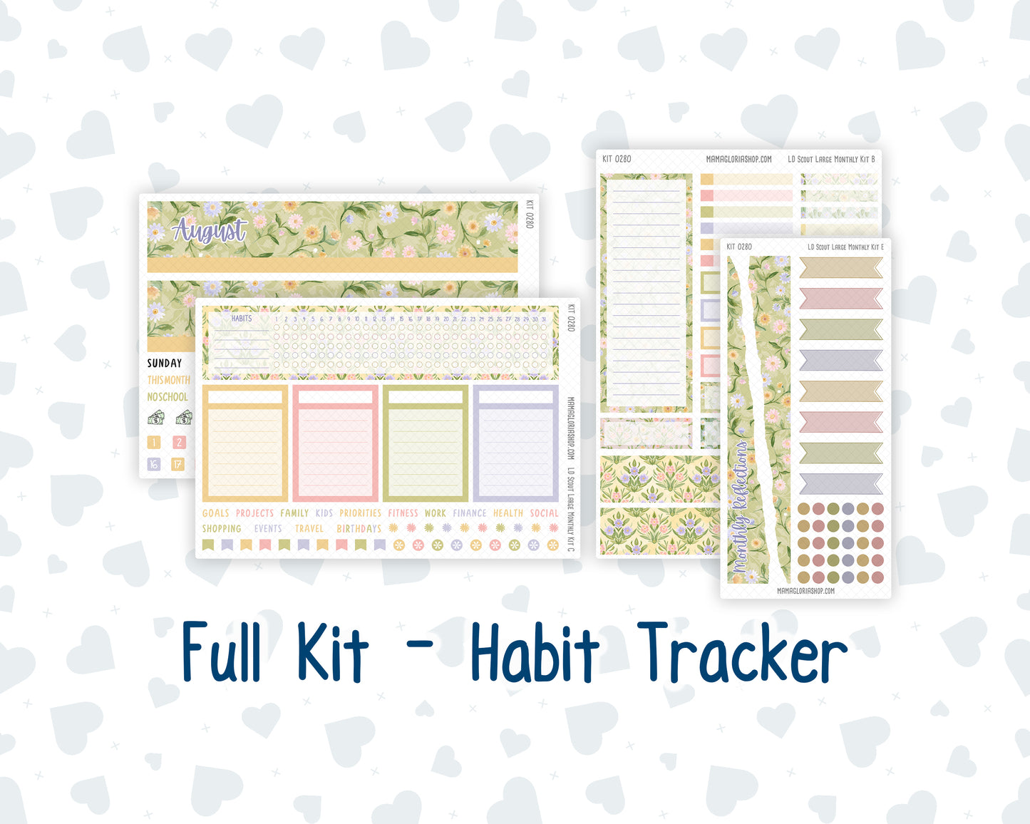 Kit 0280 - Laurel Denise The Scout Planner Large - Monthly Kit - Half Past Six In August