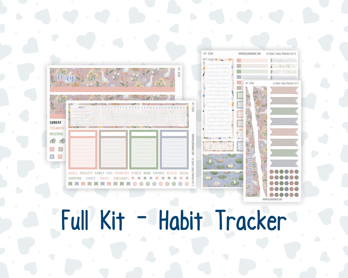Kit 0266 - Laurel Denise The Scout Planner Large - Monthly Kit - May - Froggy Lake Picnic