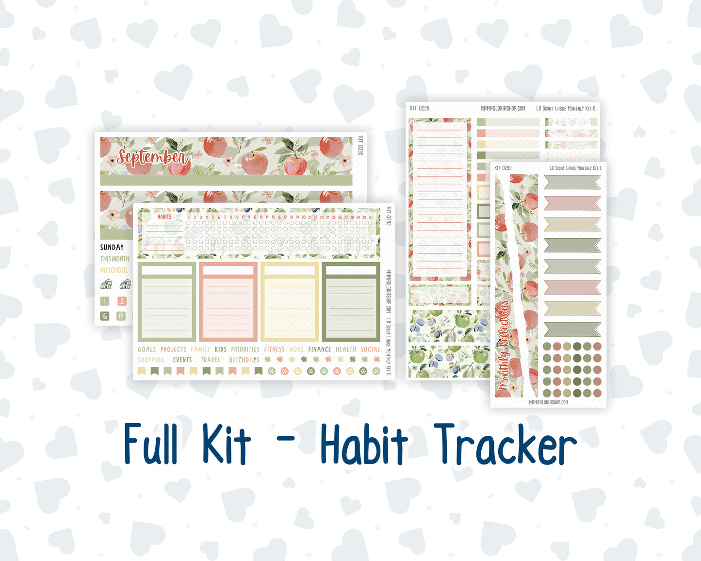 Kit 0295 - Laurel Denise The Scout Planner Large - Monthly Kit - September - Apple Harvest