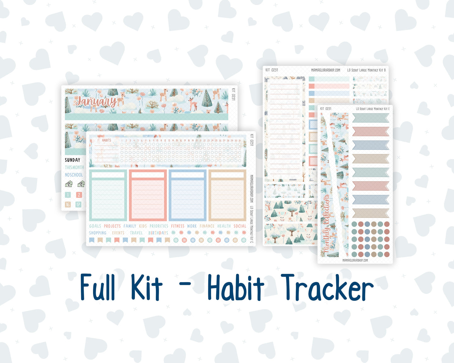 Kit 0251 - Laurel Denise The Scout Planner Large - Monthly Kit - January - Pine & Paws