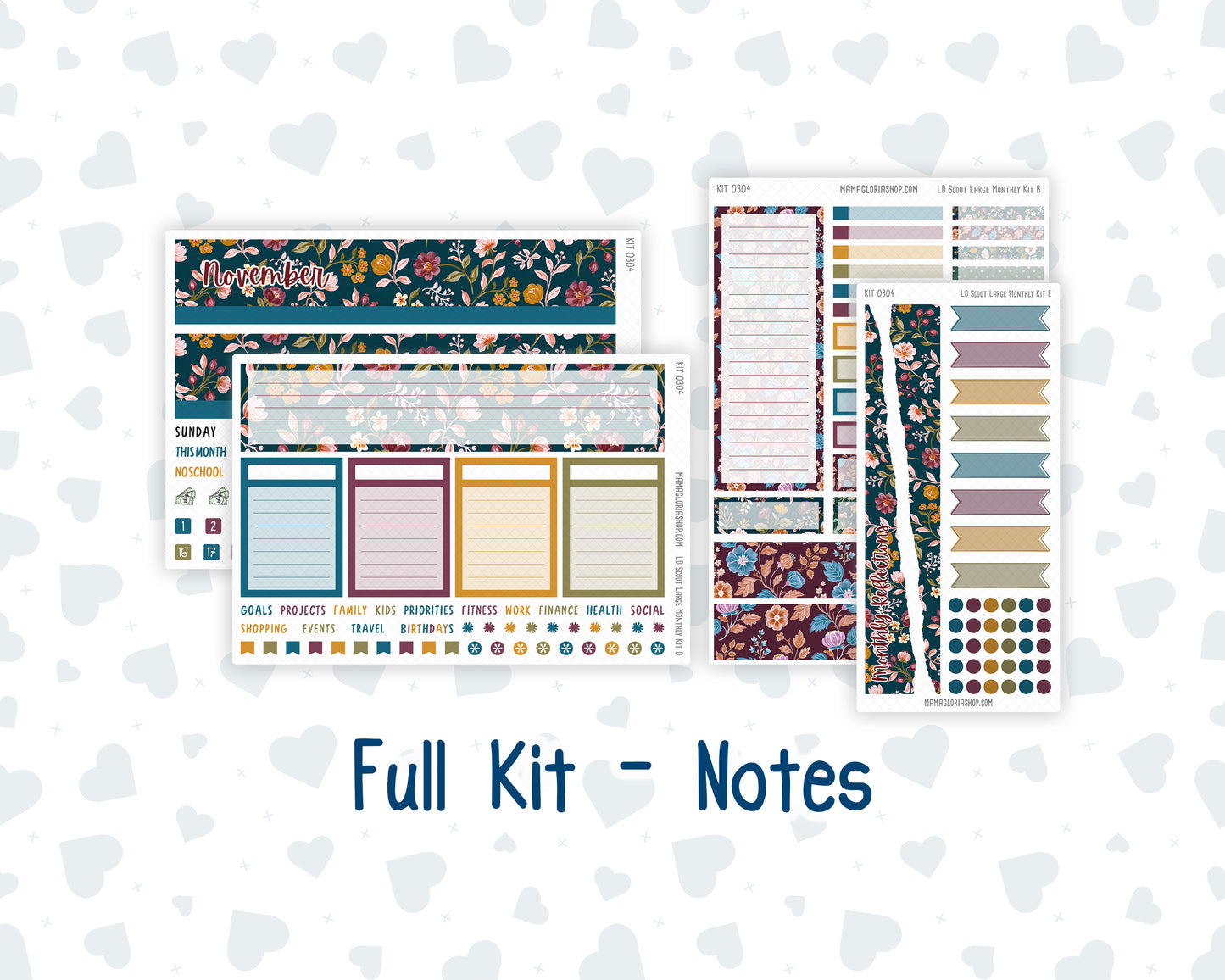 Kit 0304 - Laurel Denise The Scout Planner Large - Monthly Kit - November - Autumn In Bloom