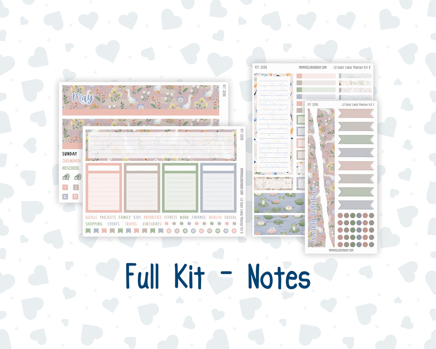 Kit 0266 - Laurel Denise The Scout Planner Large - Monthly Kit - May - Froggy Lake Picnic