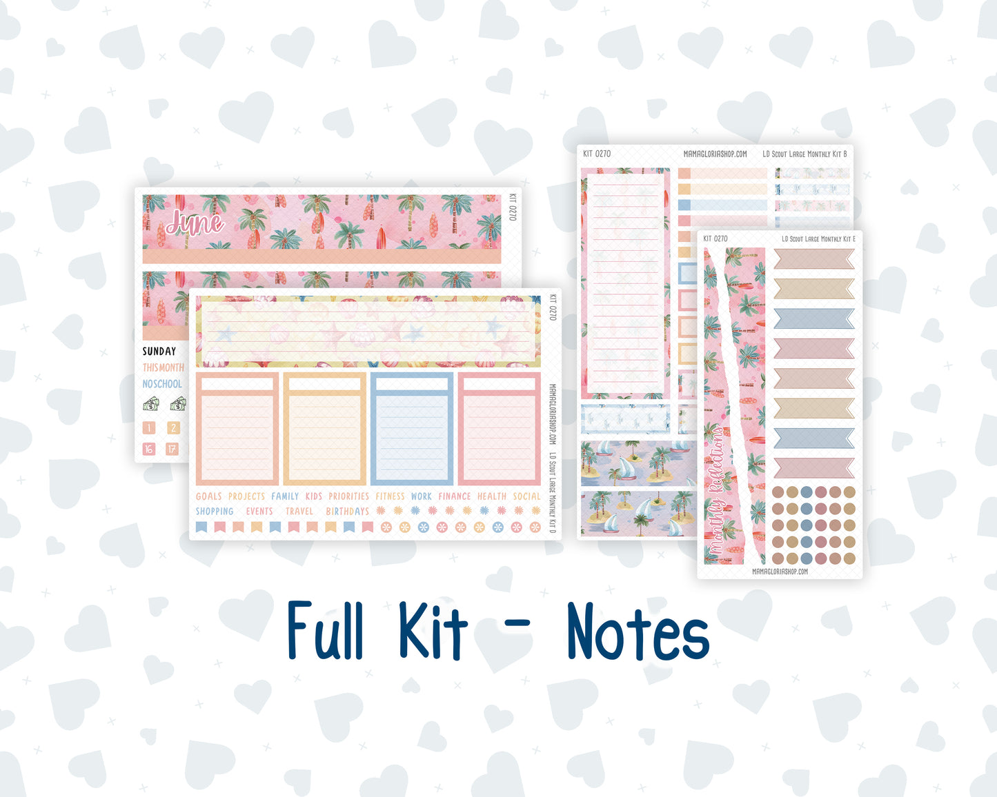 Kit 0270 - Laurel Denise The Scout Planner Large - Monthly Kit - June - Beachside Bliss