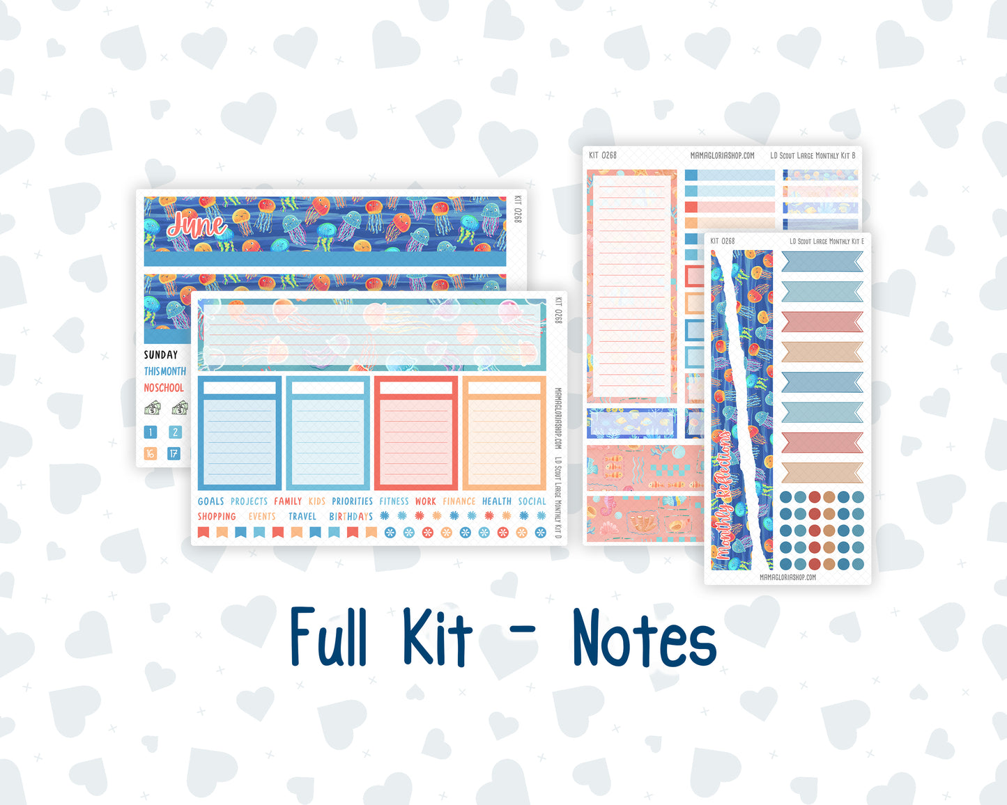 Kit 0268 - Laurel Denise The Scout Planner Large - Monthly Kit - June - Sea Sweeties