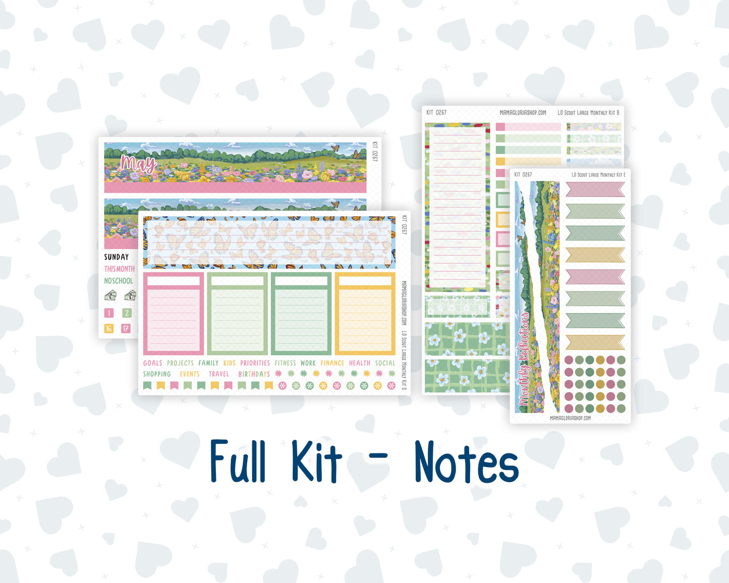 Kit 0267 - Laurel Denise The Scout Planner Large - Monthly Kit - May - Flowers For Mama