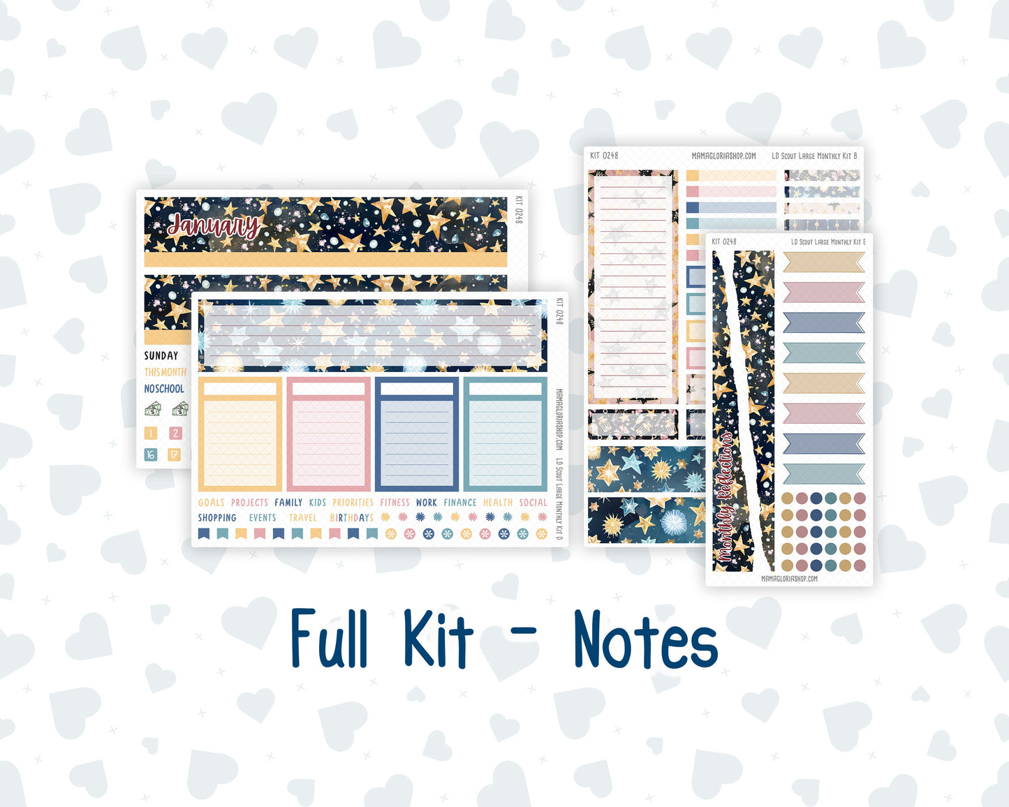 Kit 0248 - Laurel Denise The Scout Planner Large - Monthly Kit - January - Midnight Countdown